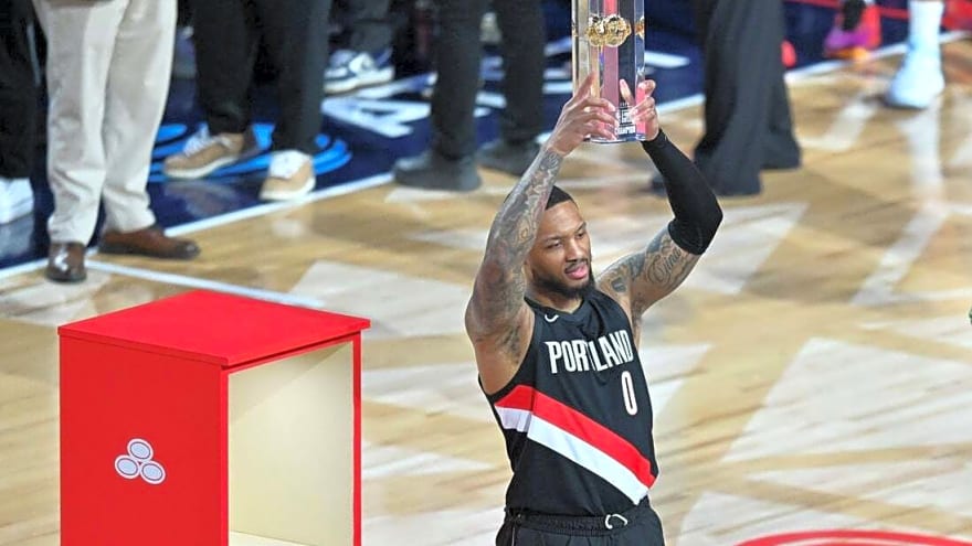 Damian Lillard wins 3-point Contest for 3rd time, ties Larry Bird