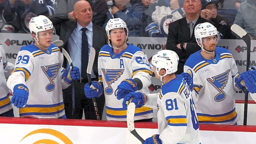 Blues riding post-break surge into clash with struggling Flames