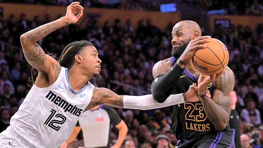 Luka Doncic, LeBron James carry Lakers in win vs. Grizzlies