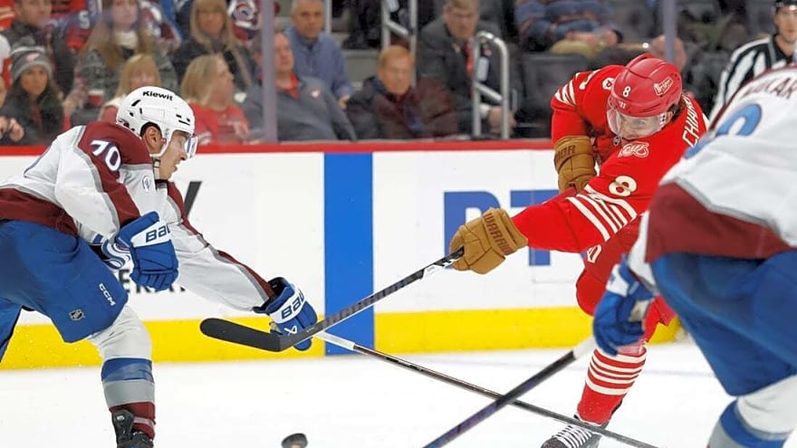 Upbeat Avs go for back-to-back wins over slumping Red Wings