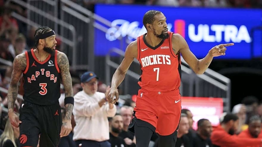 Rockets break open tight game in 4th, knock off Raptors