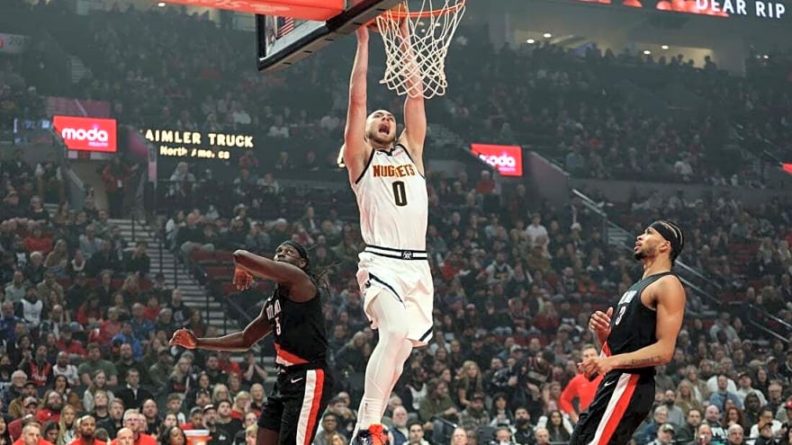 Nuggets notch record-setting, 54-point rout of Trail Blazers