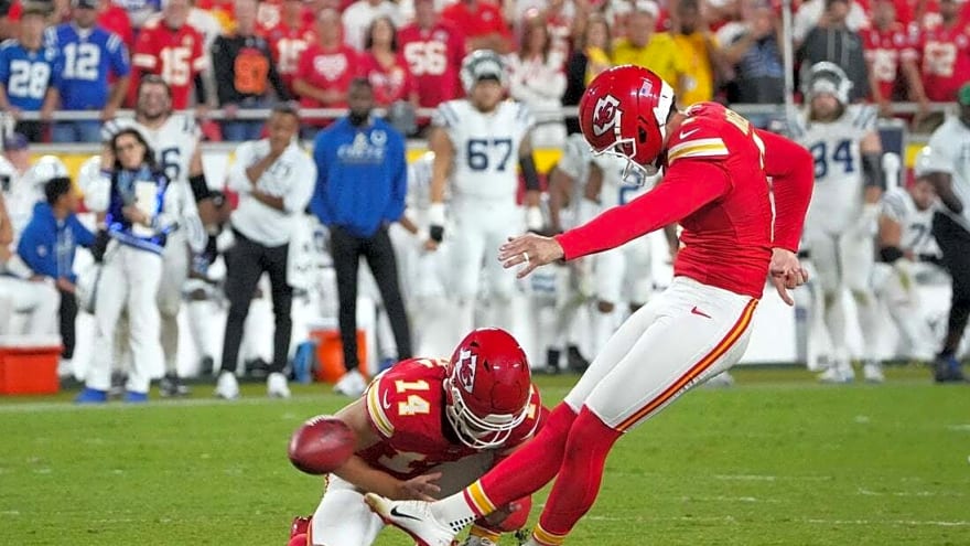 Harrison Butker's FG as time expires in OT lifts Chiefs over Colts