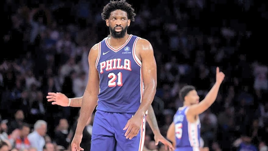 76ers C Joel Embiid (ankle, hip) out for Game 2 vs. Knicks