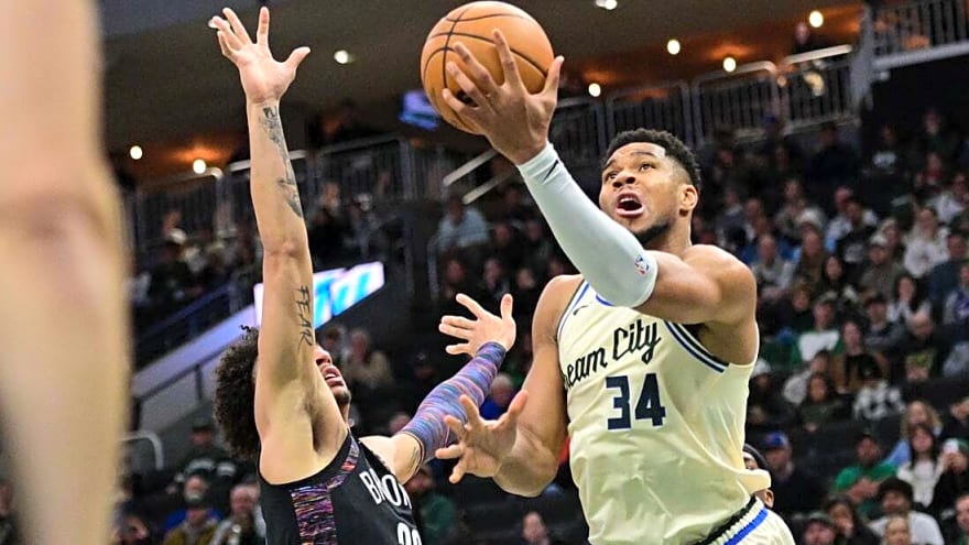Behind Giannis Antetokounmpo, Bucks top Nets, end losing streak