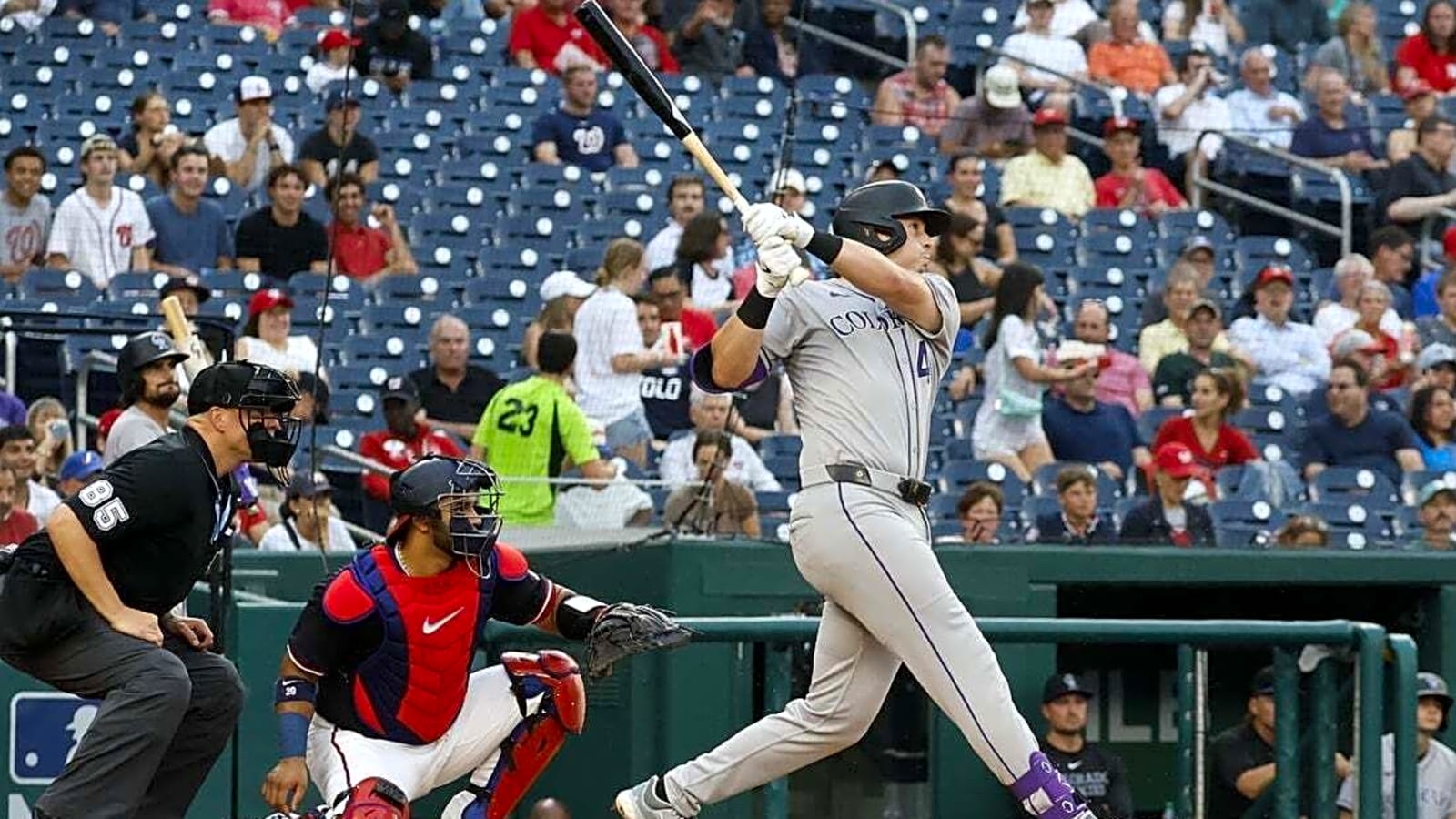 Rockies crack seven homers, hand Nationals 10th straight loss