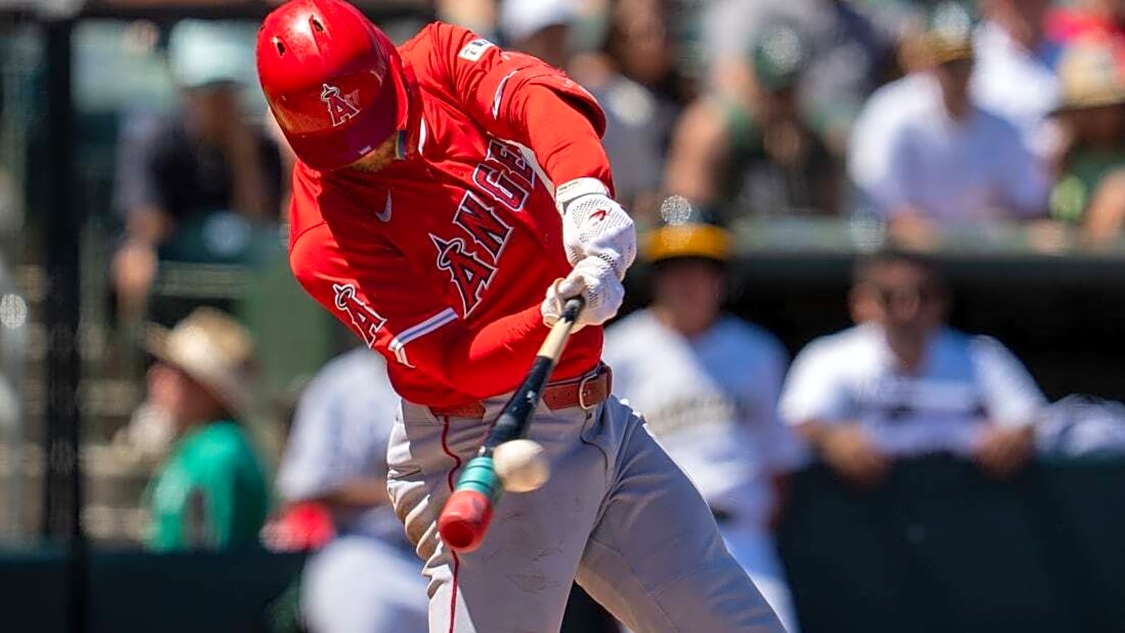 Angels erupt in 10th inning to salvage  win over Athletics