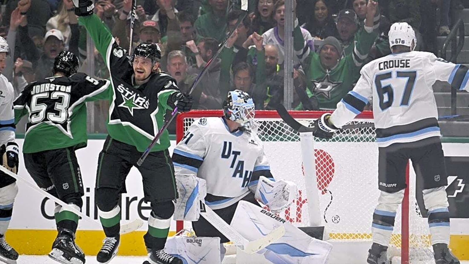 Wyatt Johnston's power-play goal guides Stars past Mammoth