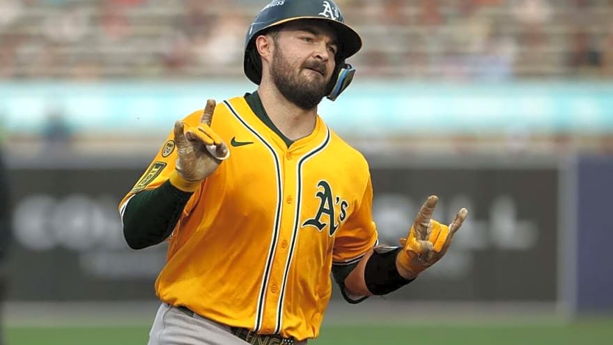 Athletics C Shea Langeliers (oblique) homers in return from IL