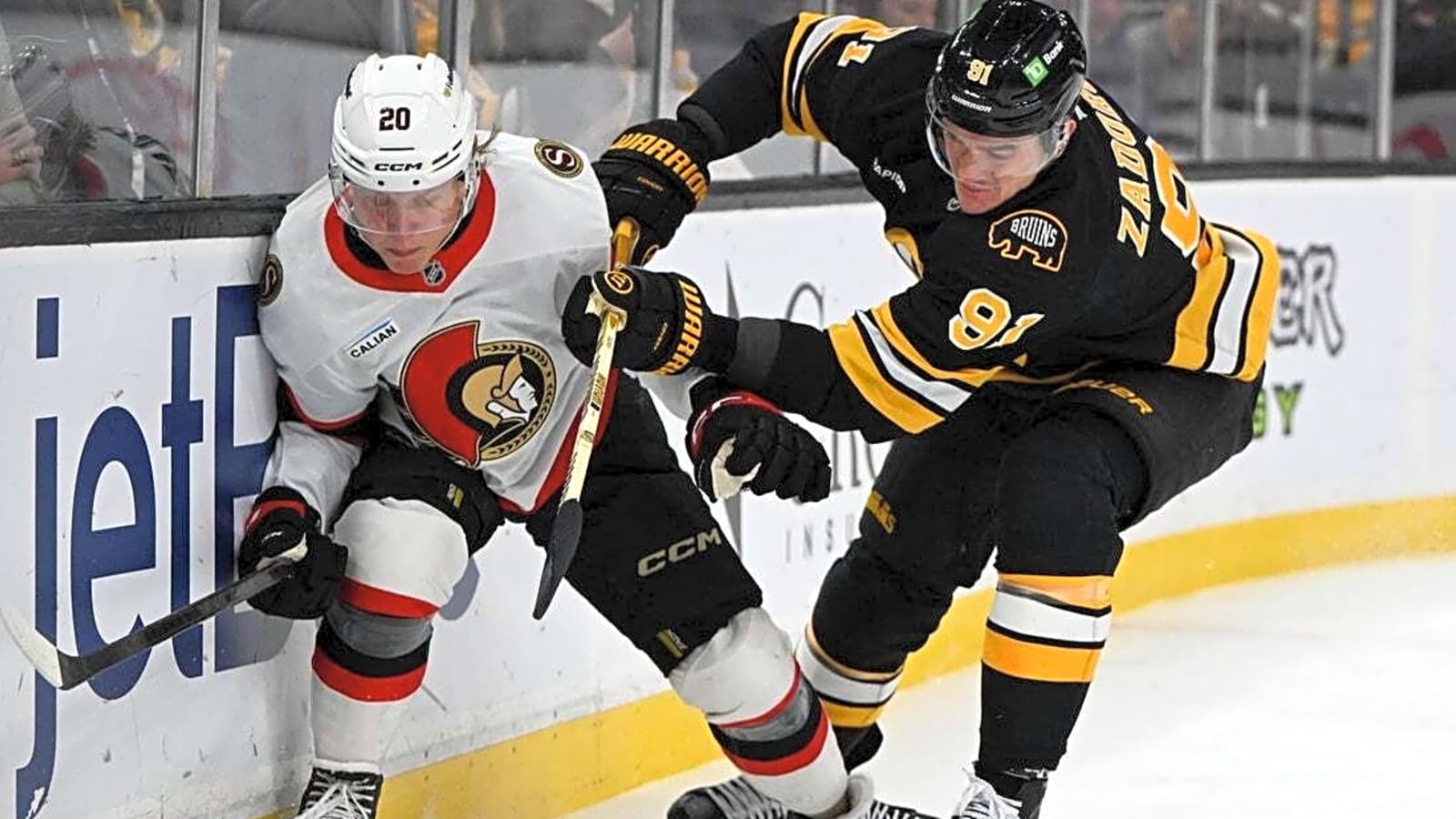 Senators start fast, roll past slumping Bruins
