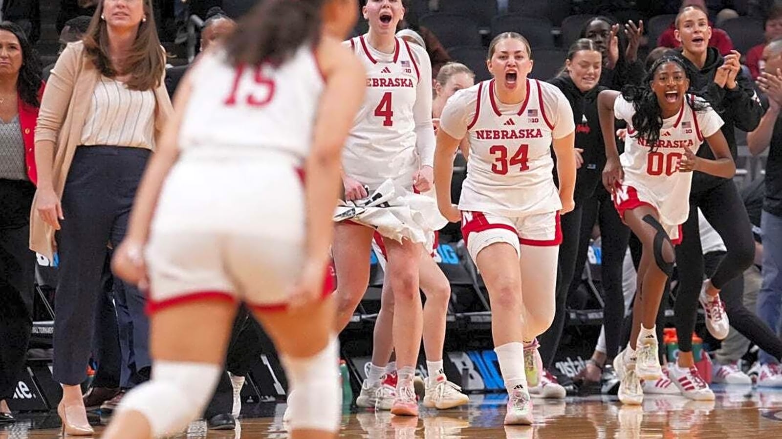 Nebraska separates in 3rd quarter for First Four win over Richmond