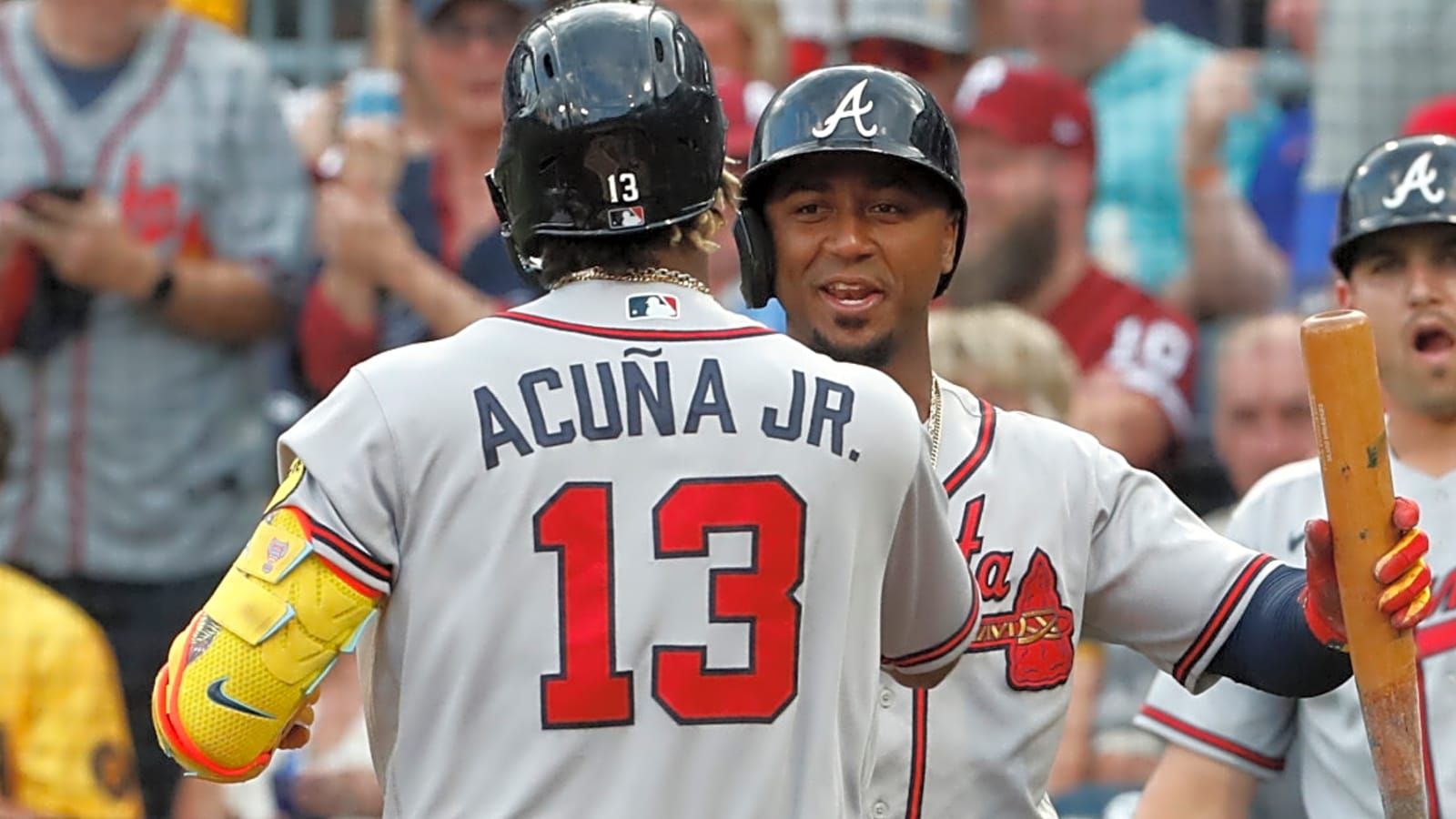Braves' Ronald Acuna Jr. reacts to Ozzie Albies news