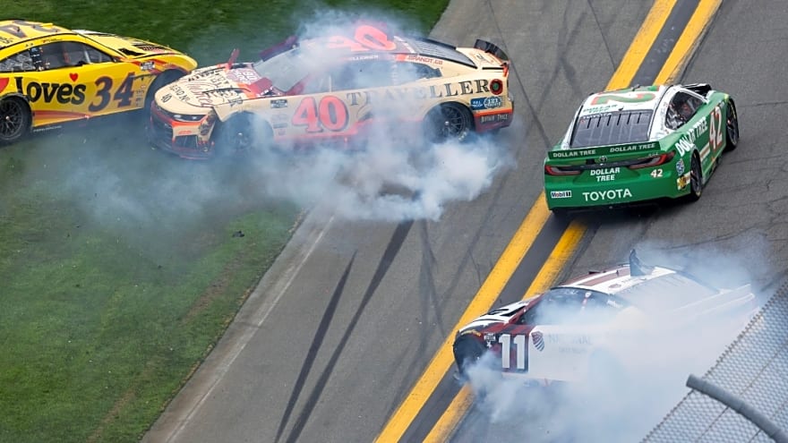Denny Hamlin offers to share blame with Justin Allgaier for massive 20-car Daytona 500 wreck