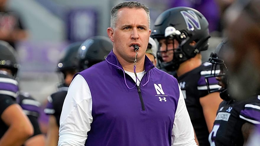 Former Northwestern coach Pat Fitzgerald spotted at New York Giants practice