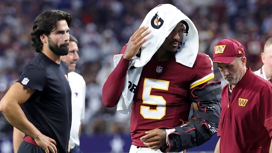 Jayden Daniels injury update: Commanders QB undergoes imaging, will consult with specialists, Marcus Mariota to start