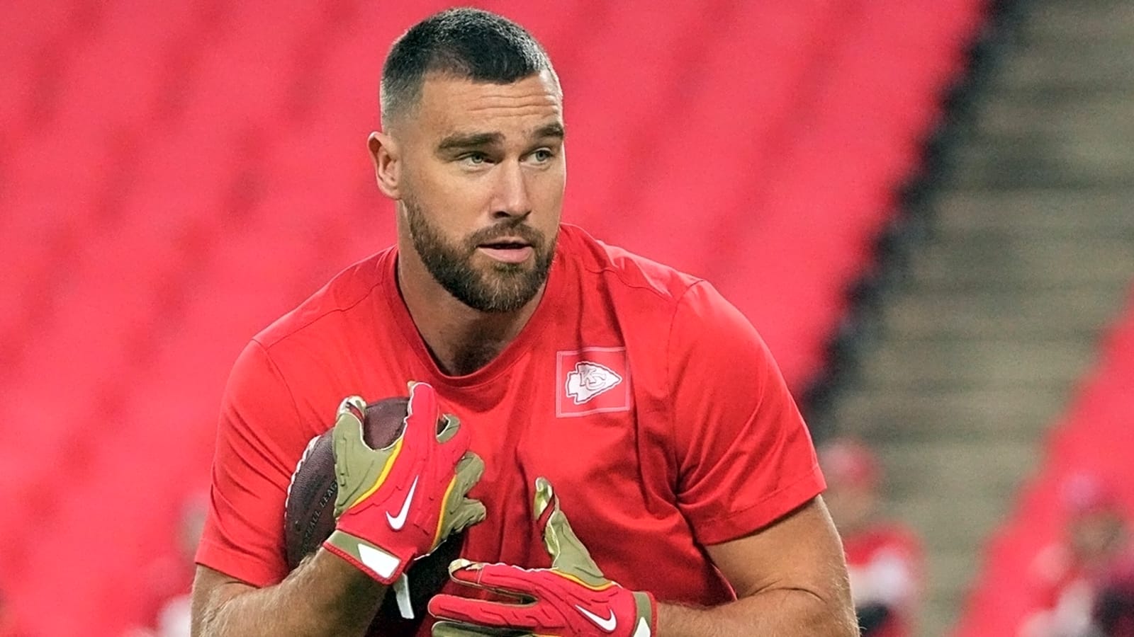 Travis Kelce watches Kansas high school football game