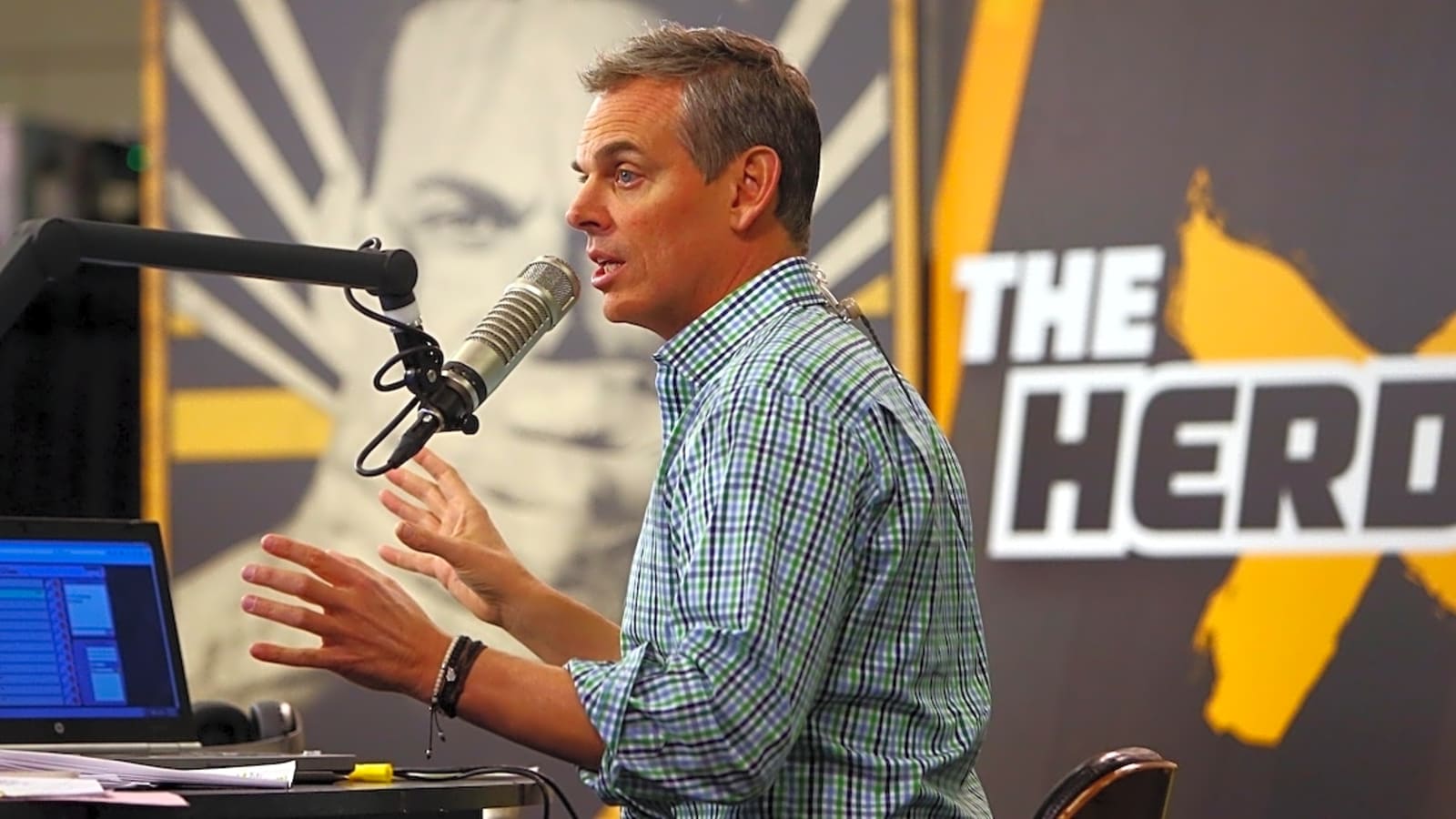 Colin Cowherd reacts to earthquake during live show