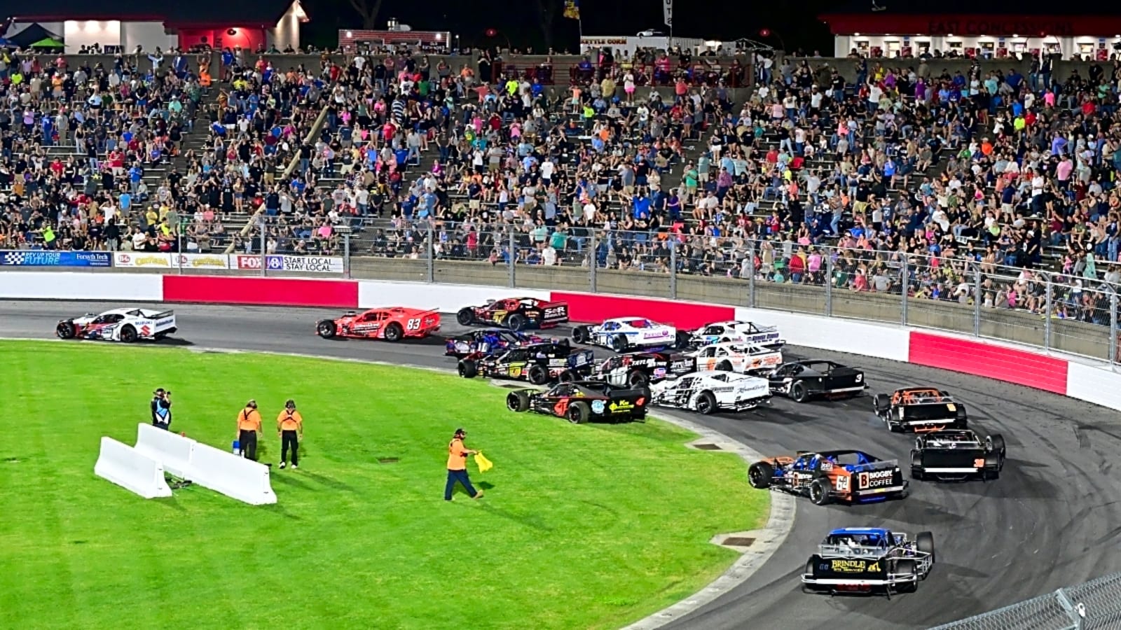 Bowman Gray Stadium Street Stock race ends in wild brawl, drivers separated by police