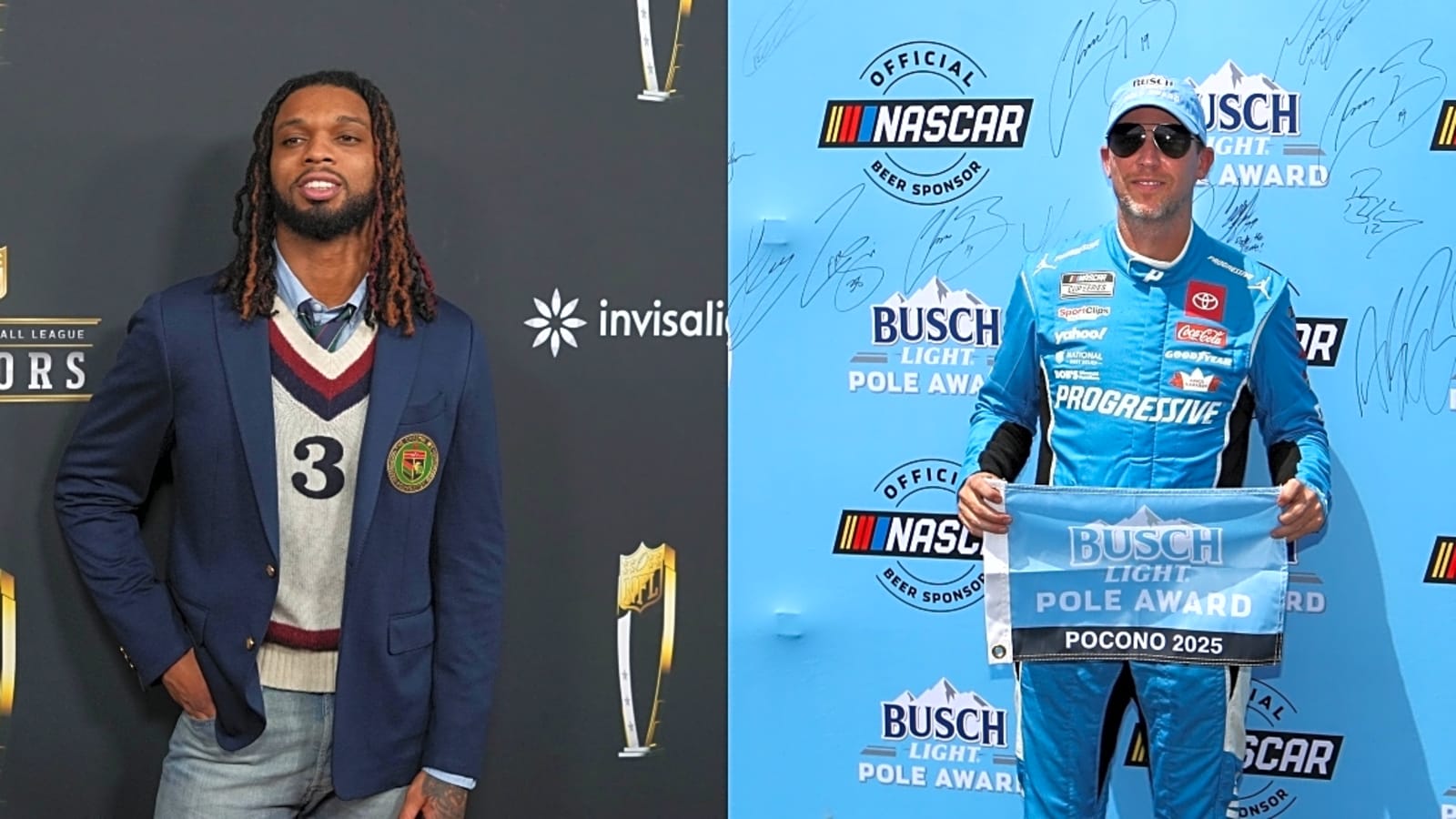 Damar Hamlin gets fired up when he meets Denny Hamlin