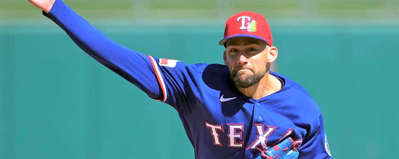 Rangers’ Nathan Eovaldi reacts after giving up 2 home runs in spring training debut