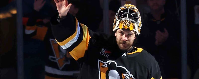 Penguins’ Stuart Skinner reacts to picking up first win with Pittsburgh