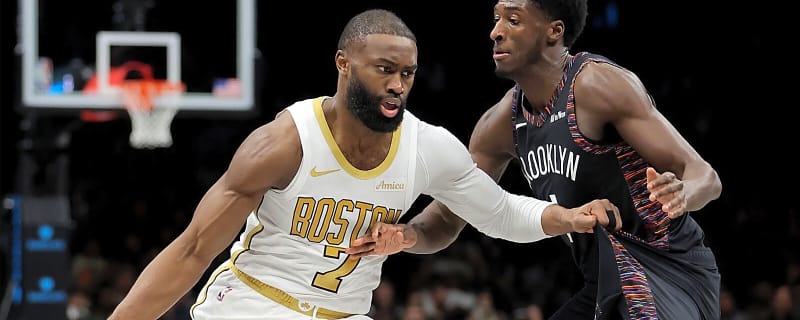 Watch Celtics’ Jaylen Brown nail a 3-pointer from the Nets logo