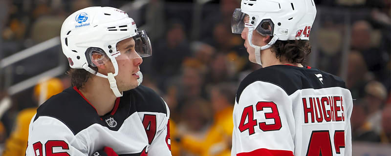 Devils defenseman Luke Hughes’ immediate reaction to brother Jack’s golden goal