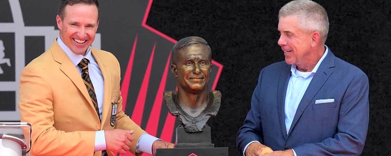 Drew Brees fights back tears while addressing Sean Payton in Hall of Fame speech