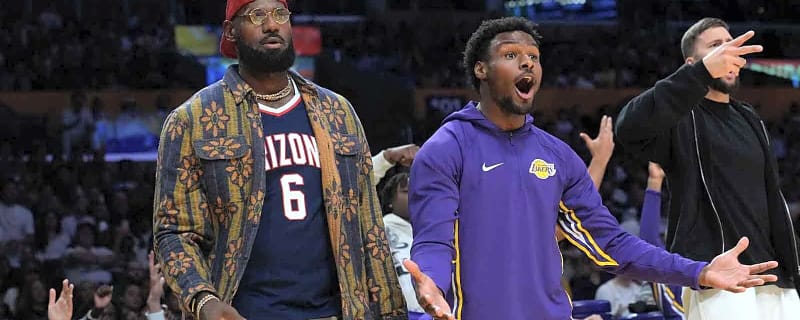 Bronny James’ 3 vs. Jazz draws huge reaction from dad LeBron James