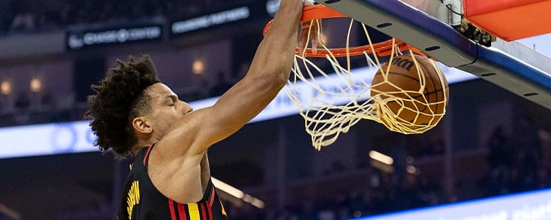 Hawks’ Jalen Johnson soars through air for thunderous dunk vs. Warriors