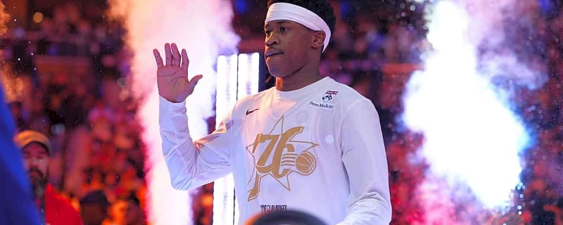 76ers superstar LeBron James shares special handshake with VJ Edgecombe after first Philly win