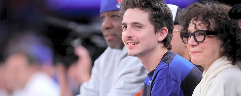 Knicks superfan Timothée Chalamet was giddy after Karl-Anthony Towns whispered in his ear after Game 1 win