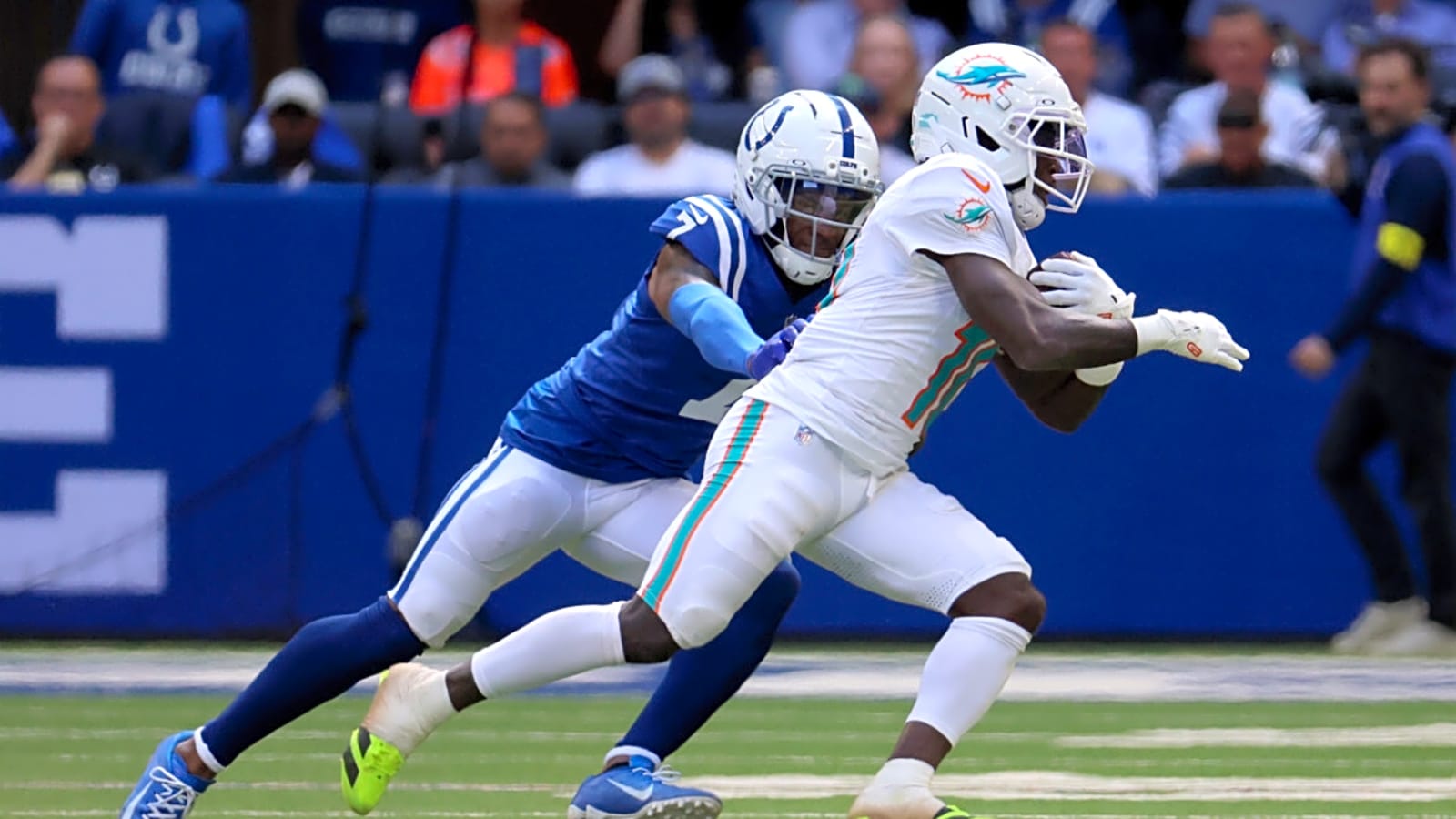 A Colts player got knocked out of the teams Week 6 matchup before it even started by his own teammate