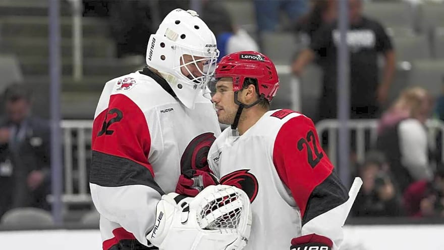 Brandon Bussi’s immediate reaction to winning NHL debut