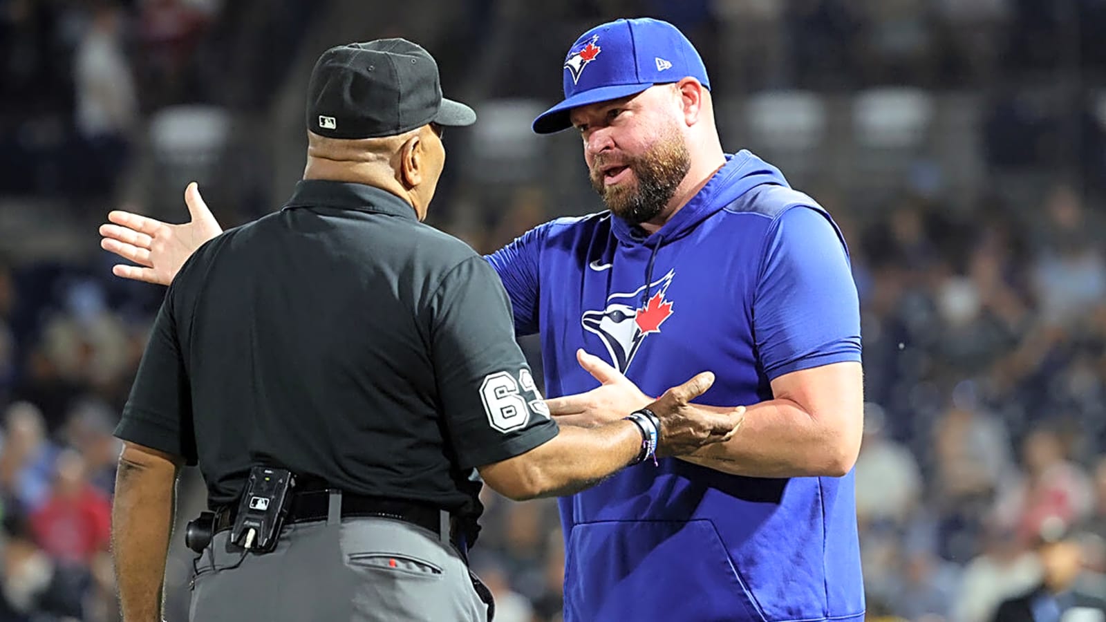 Blue Jays’ John Schneider tossed for arguing check-swing