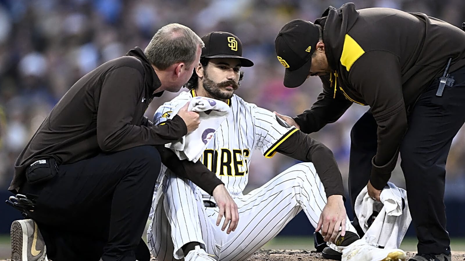 Padres’ Dylan Cease evaluated after scary 99.6 mph come-backer off back of head