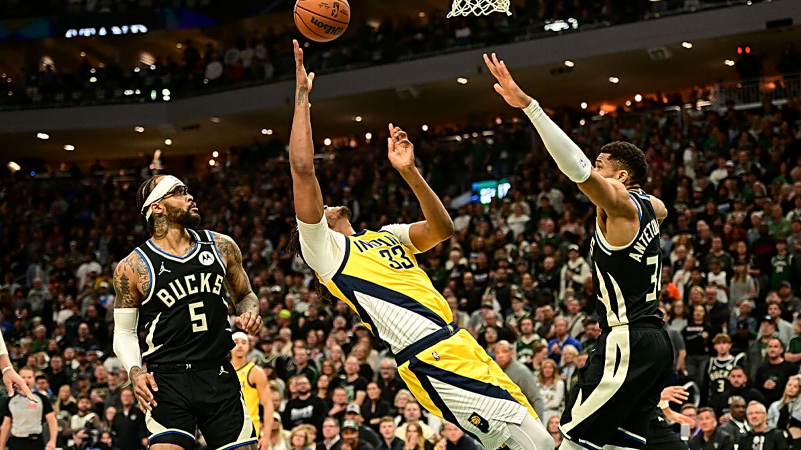 Pacers’ Myles Turner embarrasses Giannis Antetokounmpo with savage poster dunk