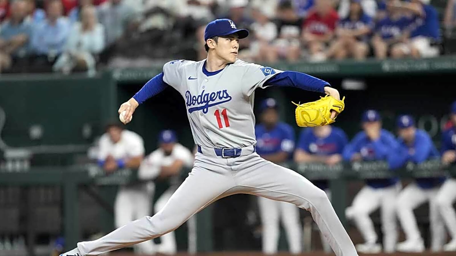 Roki Sasaki explains early velocity dip vs. Rangers