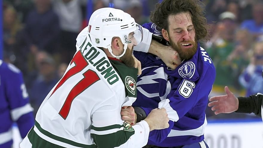 Goalie gaffe, intense fights highlight Wild loss to Lightning