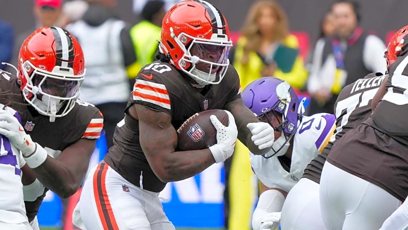 Browns RB Quinshon Judkins’ frustration showed after the loss to the Vikings, and he had to bring up his Ohio State ties