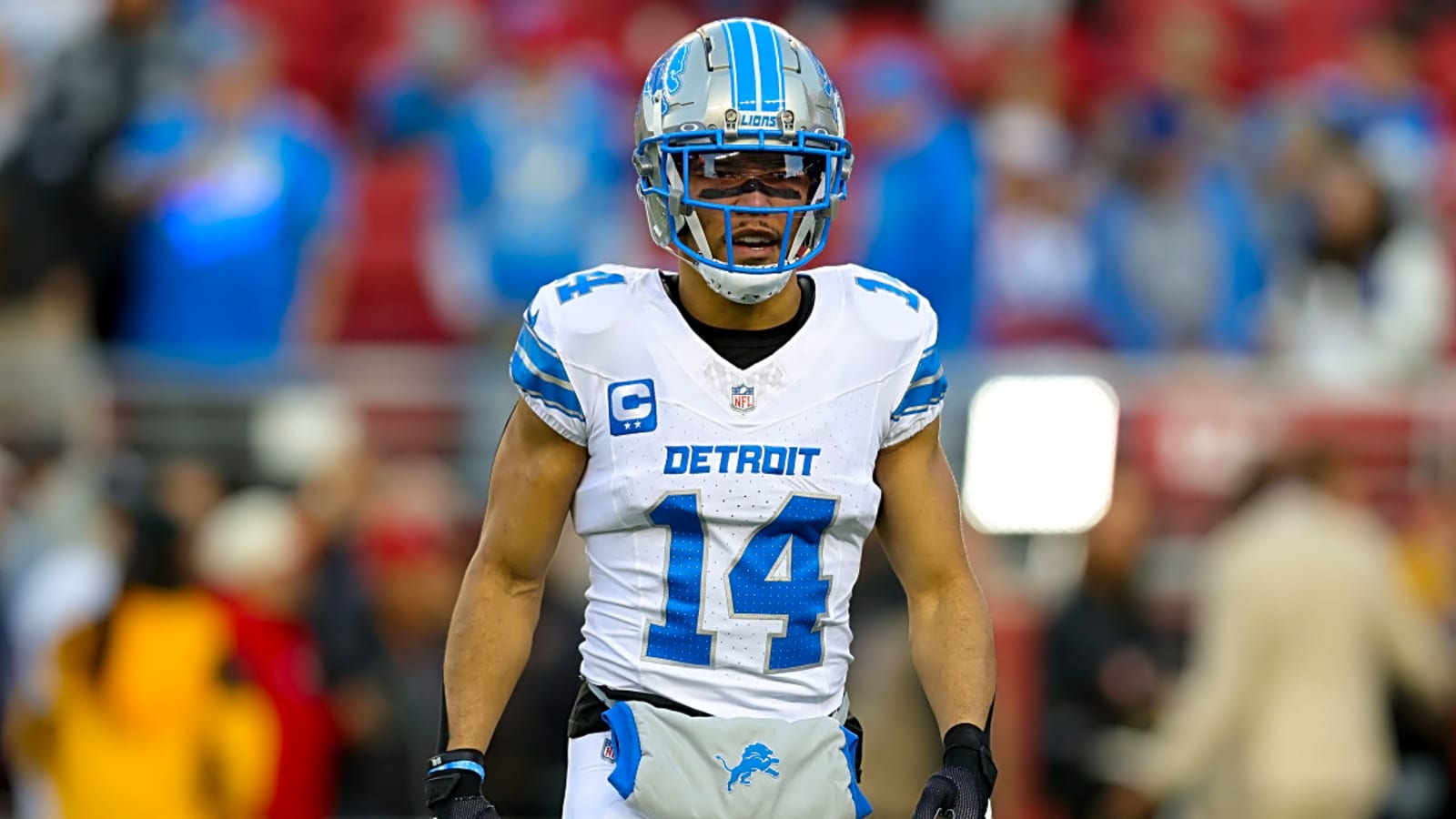 Amon-Ra St. Brown was supposed to have Jared Goff&#39;s number 16 jersey for the Lions, but a mishap left him with 14