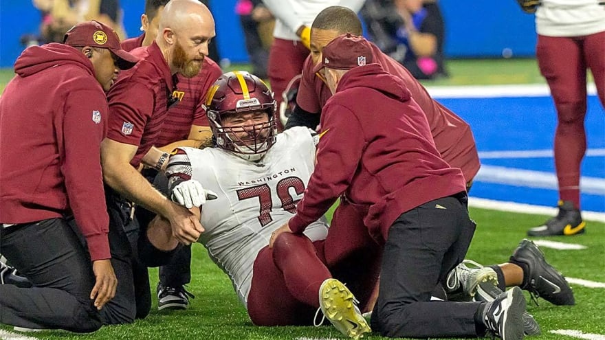 Commanders’ Sam Cosmi exits MNF vs. 49ers with injury