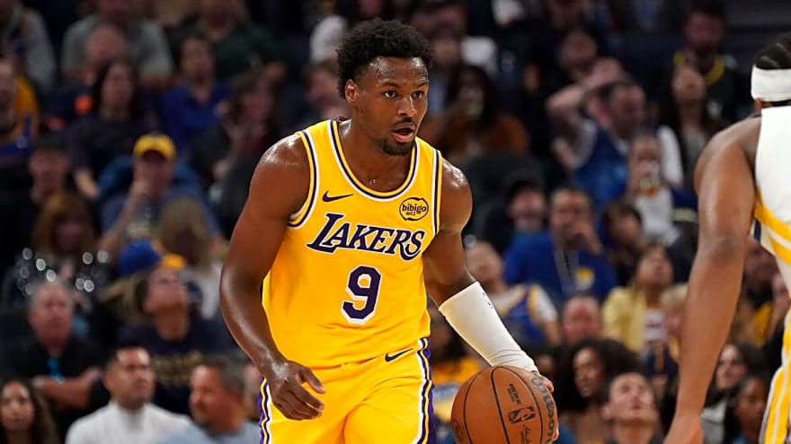 Lakers’ Bronny James shows off crazy bounce with throwdown vs. Warriors