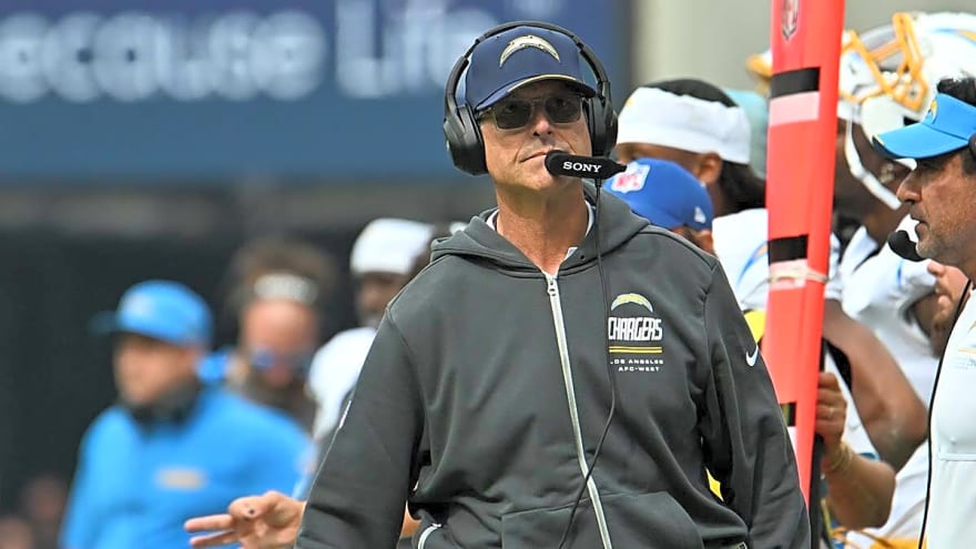 Chargers’ Jim Harbaugh takes issue with Justin Herbert ‘hero ball’ question