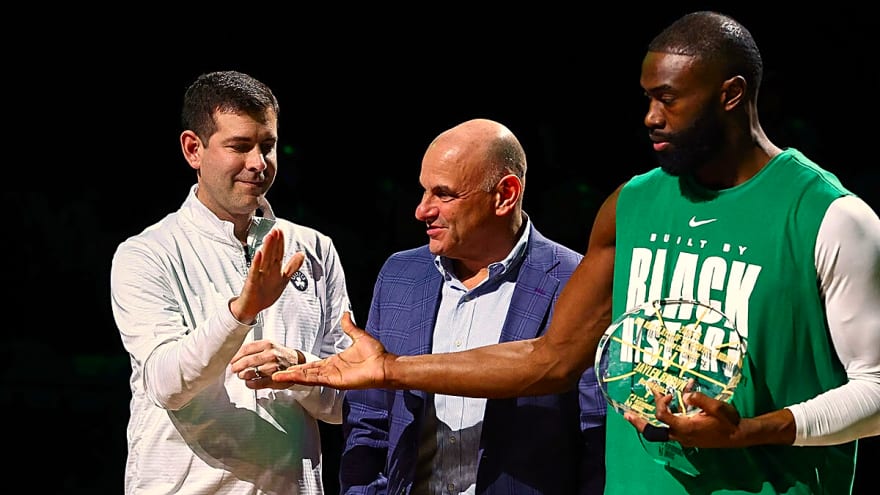 Celtics’ Brad Stevens weighs in on Jaylen Brown’s jersey retirement