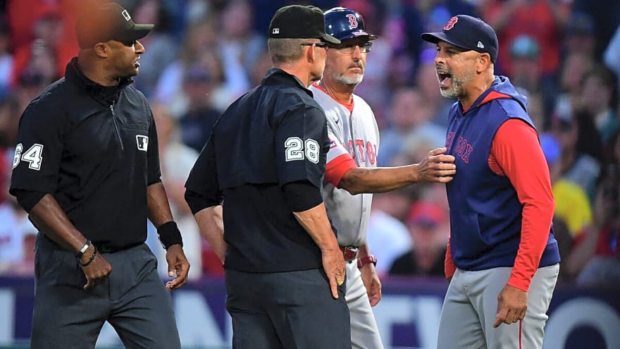 Red Sox manager Alex Cora furious after ball boy interference call