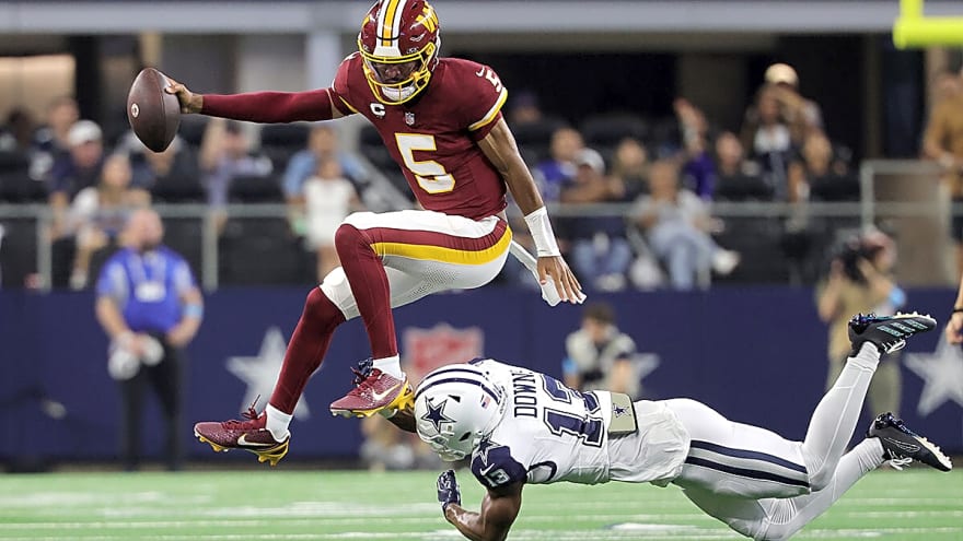 Commanders’ Jayden Daniels’ elbow may be cooked, but his legs sure aren’t