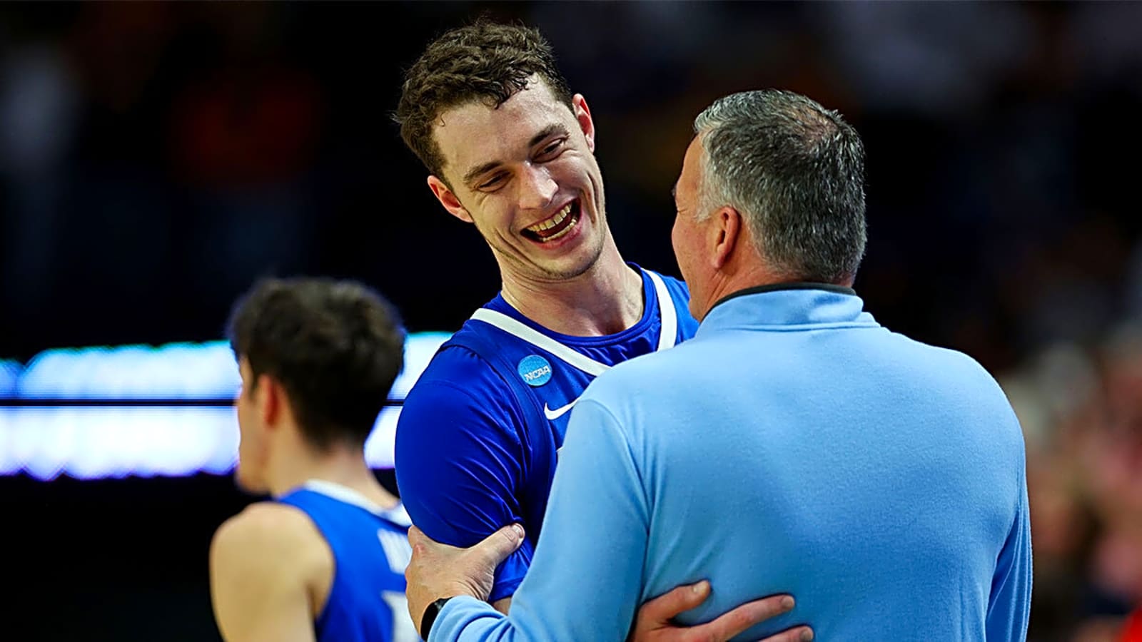 Creighton celebrates after Hornets draft Ryan Kalkbrenner