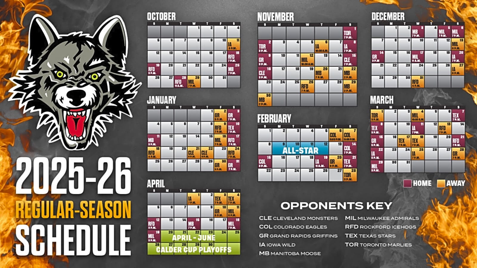 Chicago Wolves Release 2025-26 Schedule Ahead of Their 32nd AHL Season