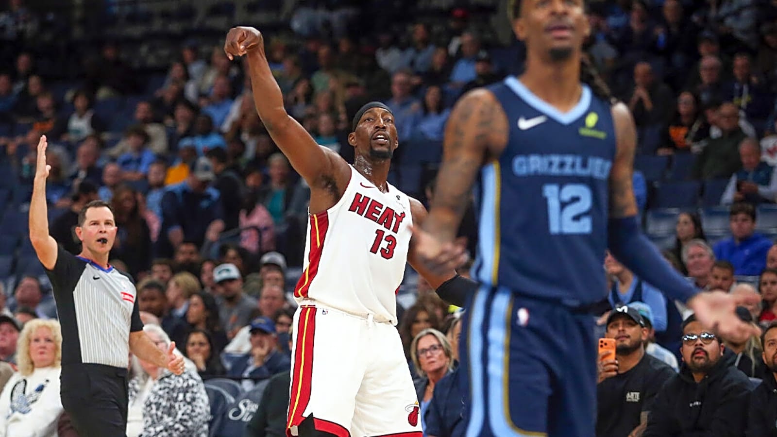 Heat star Bam Adebayo does best Stephen Curry impression with 4 1st quarter 3s